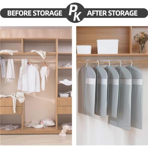 Dress Bags for Gowns Long,65''Long Dress Clear Garment Bag(Set of 2,23.3''X65'') - Picture 6 of 7